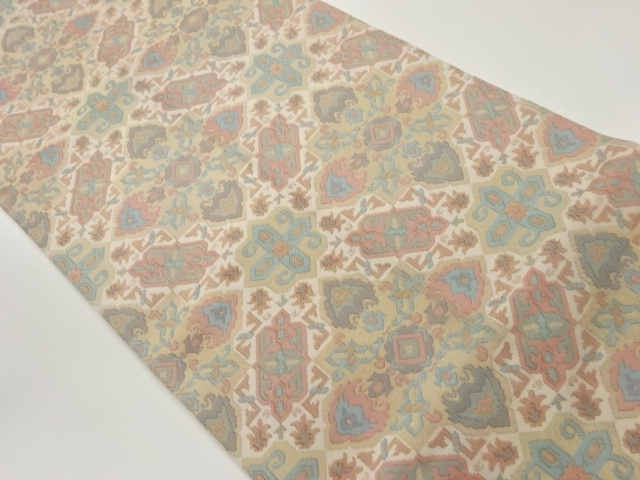 JAPANESE FUKURO OBI / WOVEN FLOWER ARABESQUE